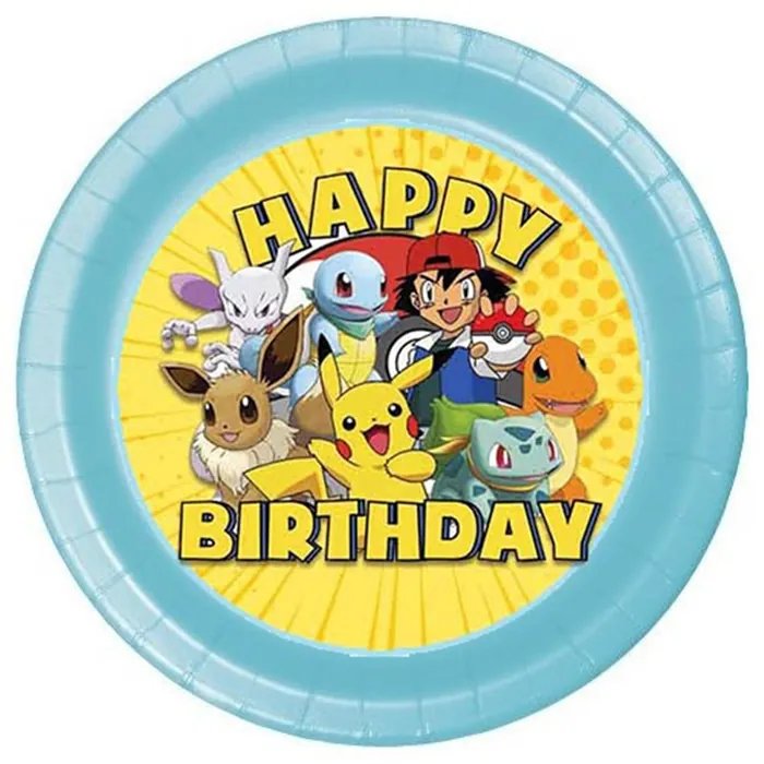Pokemon Temalı Karton Tabak