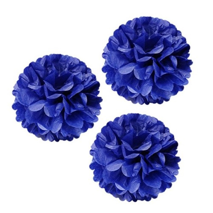 Ponpon Çiçek Süs Koyu Mavi