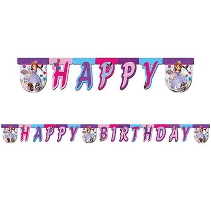 Prenses Sofia Temalı Happy Birthday Yazı