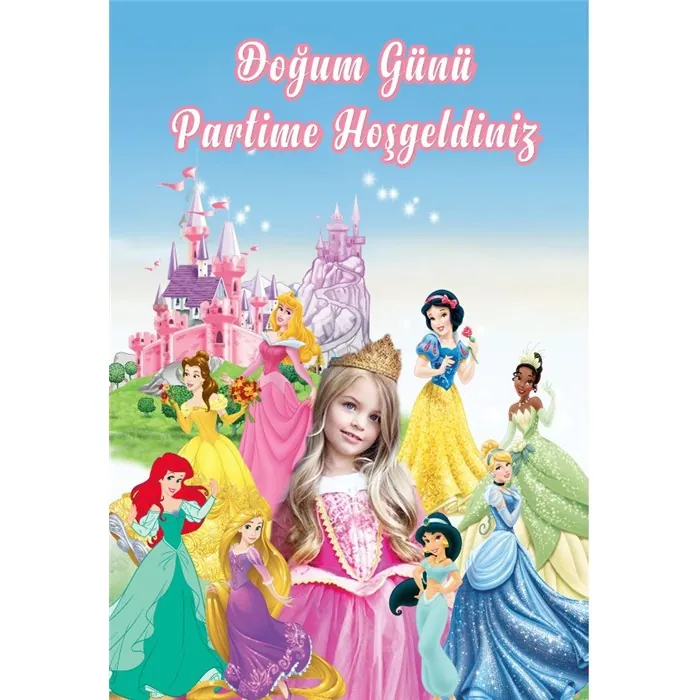 Prensesler Karşılama Panosu Kişiye Özel
