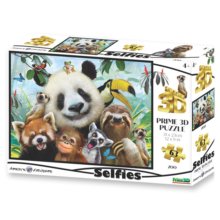 Prime 3D Hayvanat Bahçesi Selfie 63 Parça Puzzle