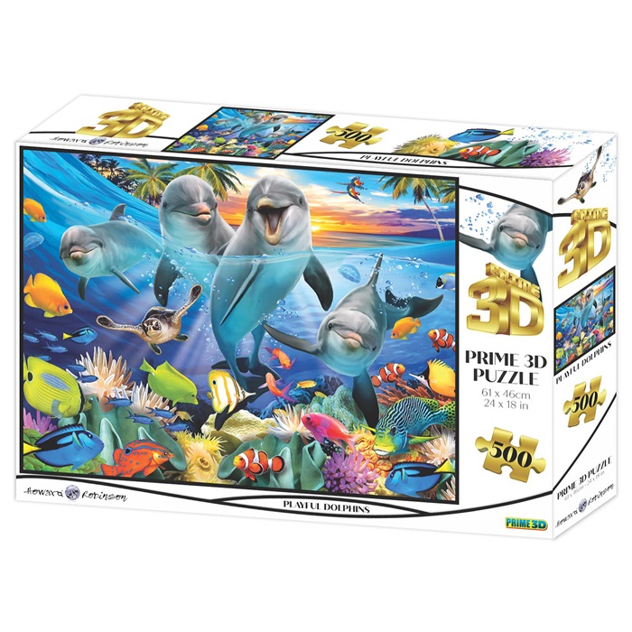 Prime 3D Oyuncu Yunuslar 500 Parça Yetişkin Puzzle