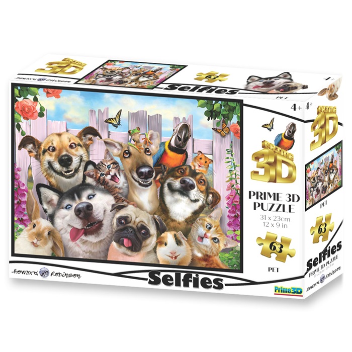 Prime 3D Pet Selfie 63 Parça Puzzle