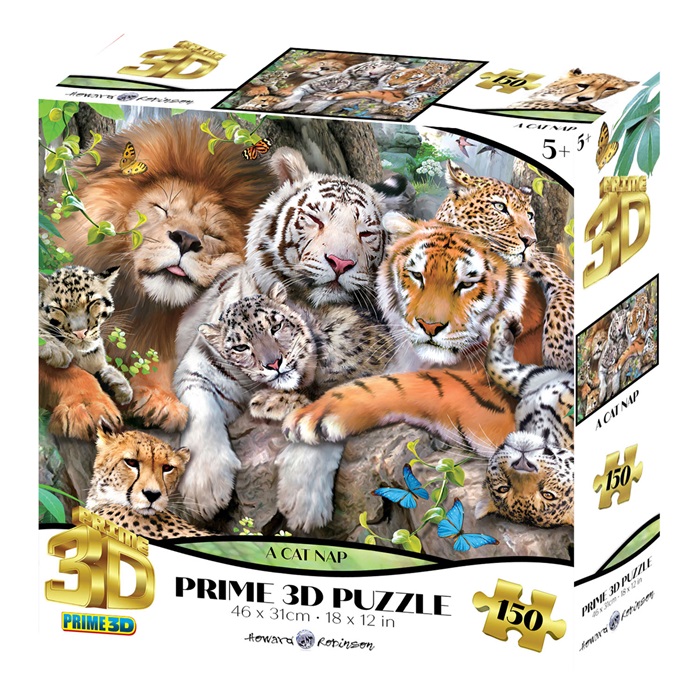 Prime 3D Vahşi Kediler 150 Parça Puzzle