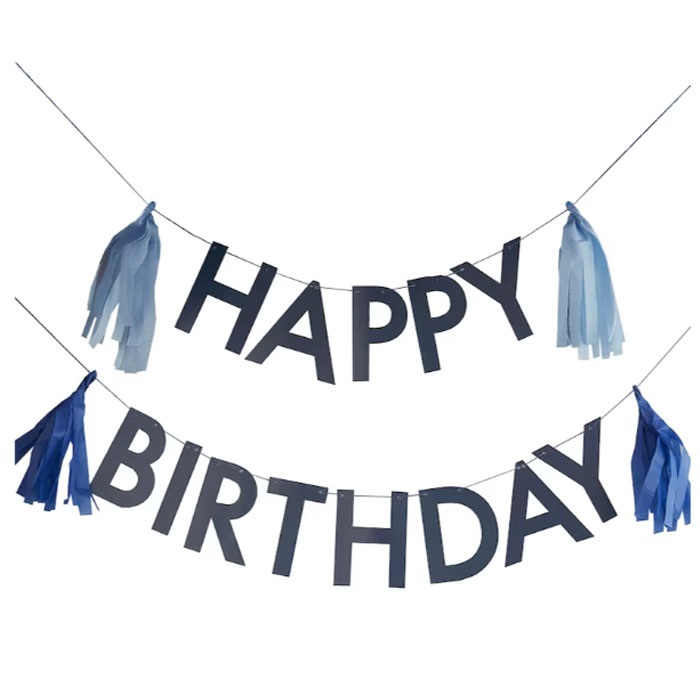 Ginger Ray Püsküllü Happy Birthday Banner