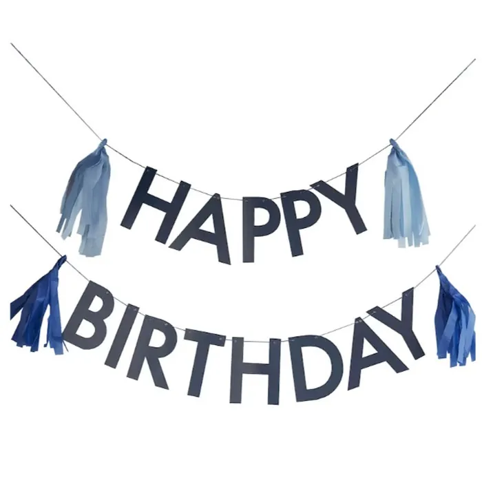 Ginger Ray Püsküllü Happy Birthday Banner