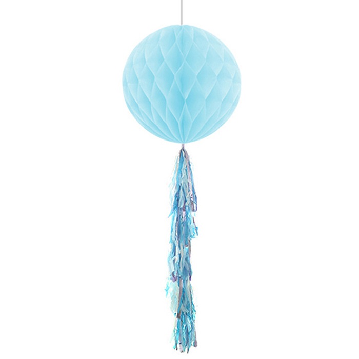 Püsküllü Mavi Renkli Petek Süs