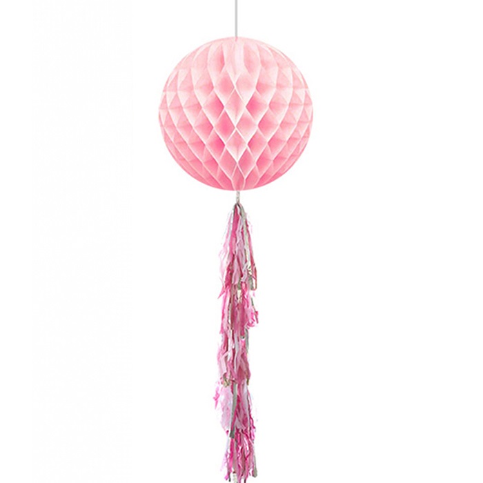 Püsküllü Pembe Renkli Petek Süs