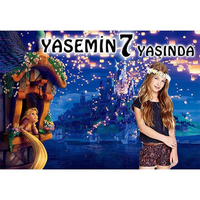 Rapunzel Temalı Kişiye Özel Duvar Panosu