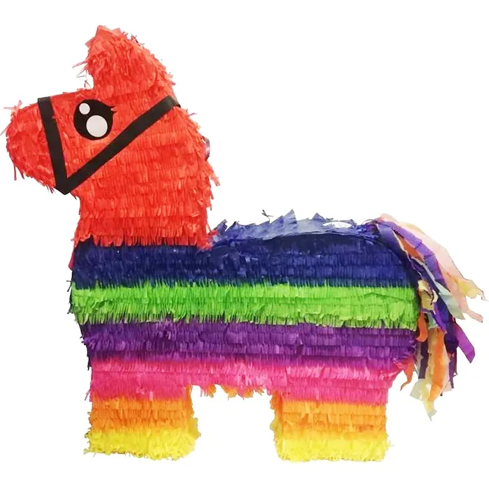 Rengarenk Unicorn Şekilli Pinyata Ve Sopası