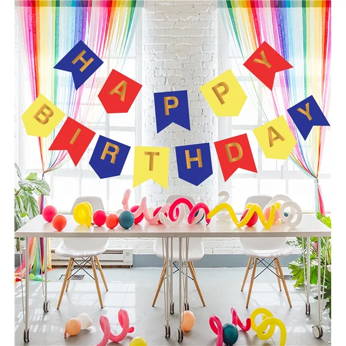 Renkli Happy Birthday Yazı