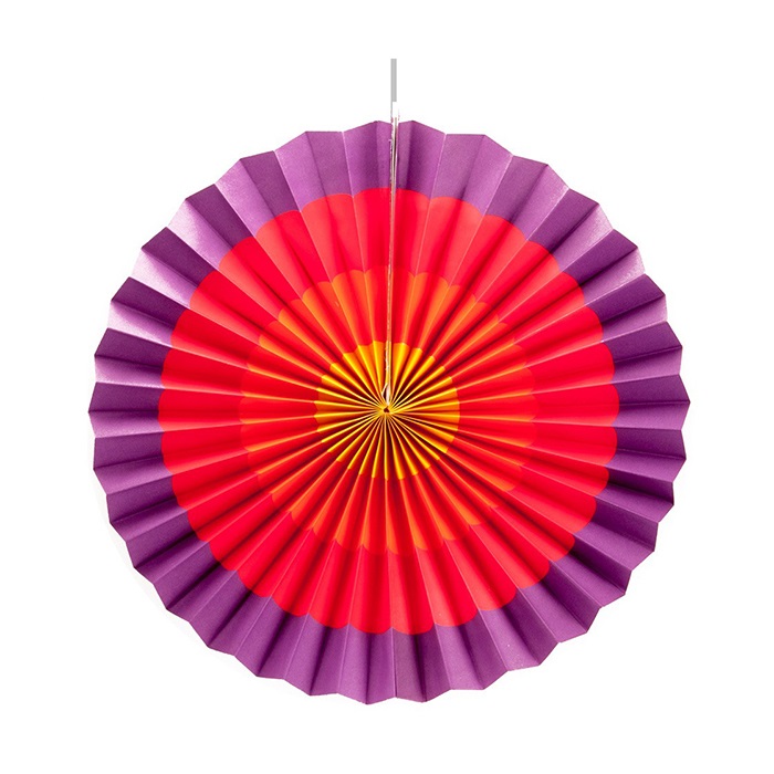 Renkli Kağıt Yelpaze Süs Orta Boy