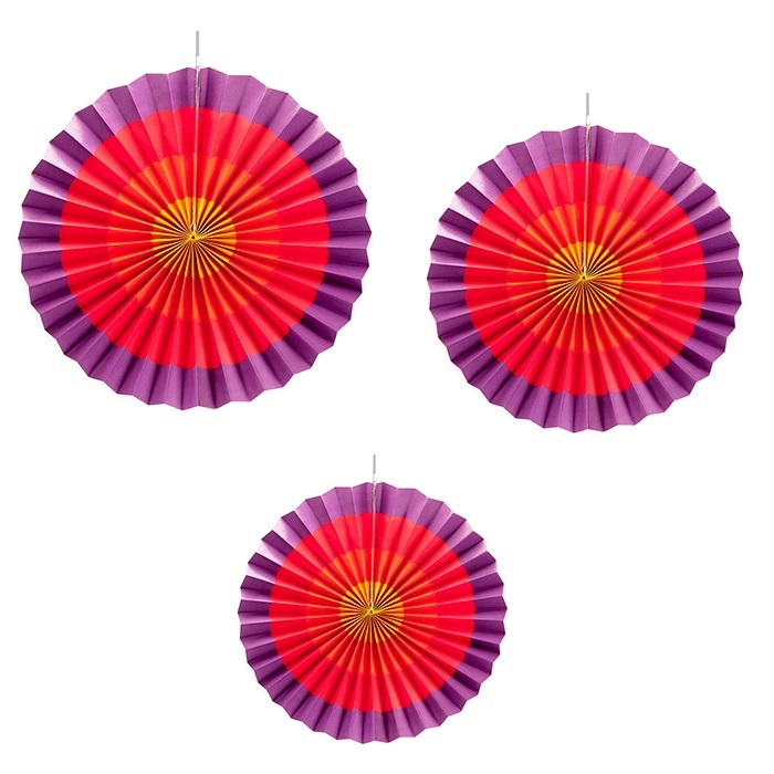 Renkli Kağıt Yelpaze Süs Seti