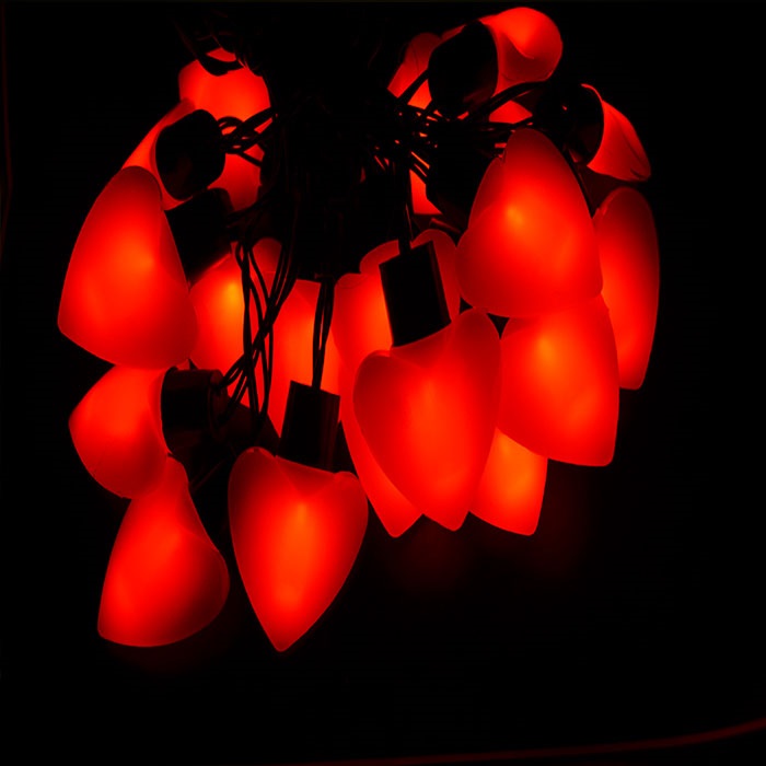 Siyah Kablolu Kalp Led Işık