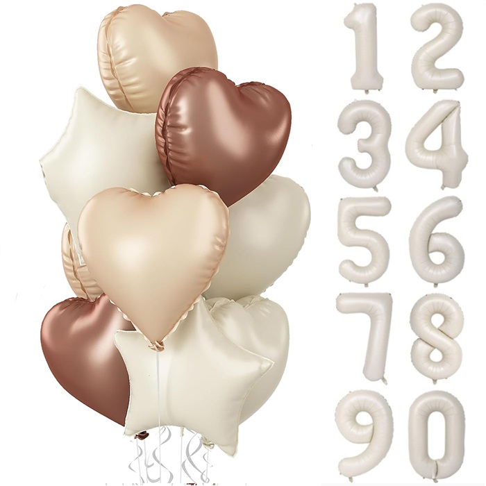 Retro Renkler Yıldız Kalp Rakam Balon Seti