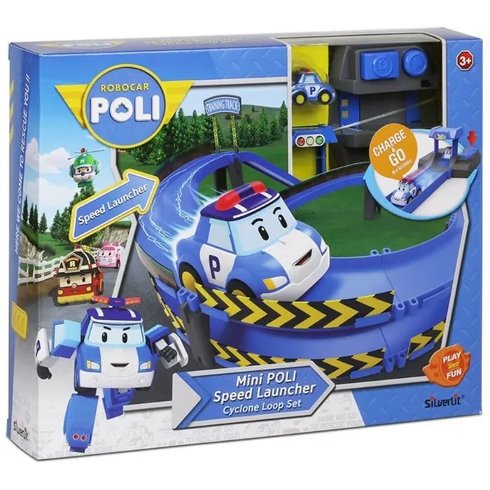 Robocar Poli Fırlatıcılı Ve Dönemeçli Yol Seti