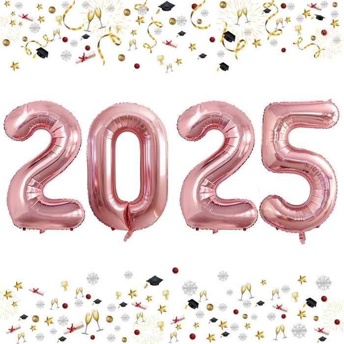 Rose Gold 2025 Rakam Folyo Balon