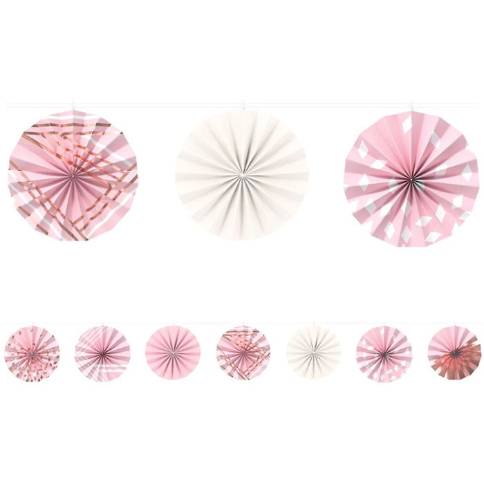 Amscan Rose Gold Blush Yelpaze Dekor Garland