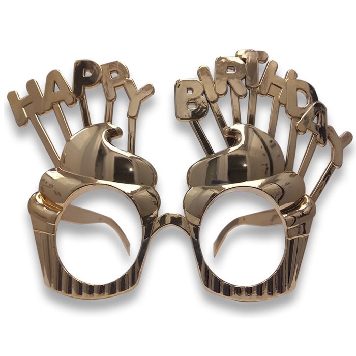 Rose Gold Happy Birthday Parti Gözlüğü
