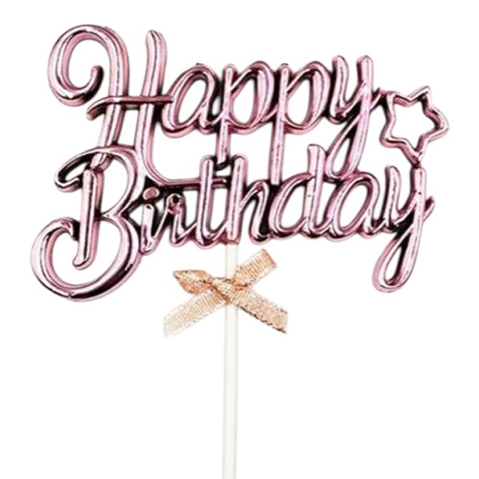 Rose Gold Happy Birthday Pasta Süsü