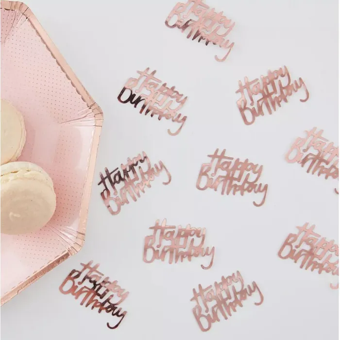 Ginger Ray Rose Gold Renkli Happy Birthday Masa Konfetisi