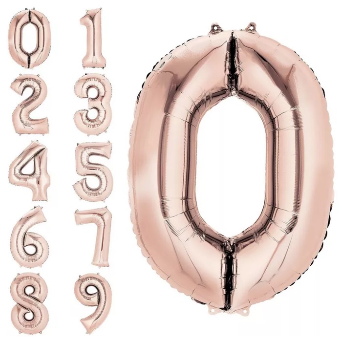 Rose Gold Renkli Rakam Folyo Balon