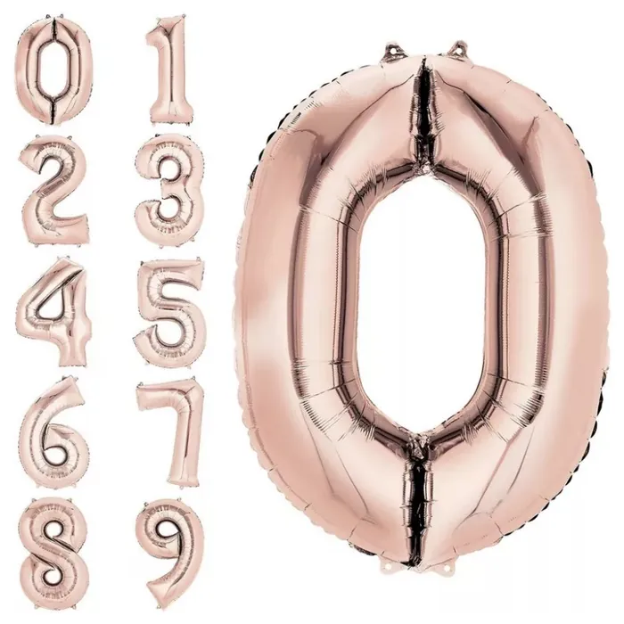 Rose Gold Renkli Rakam Folyo Balon
