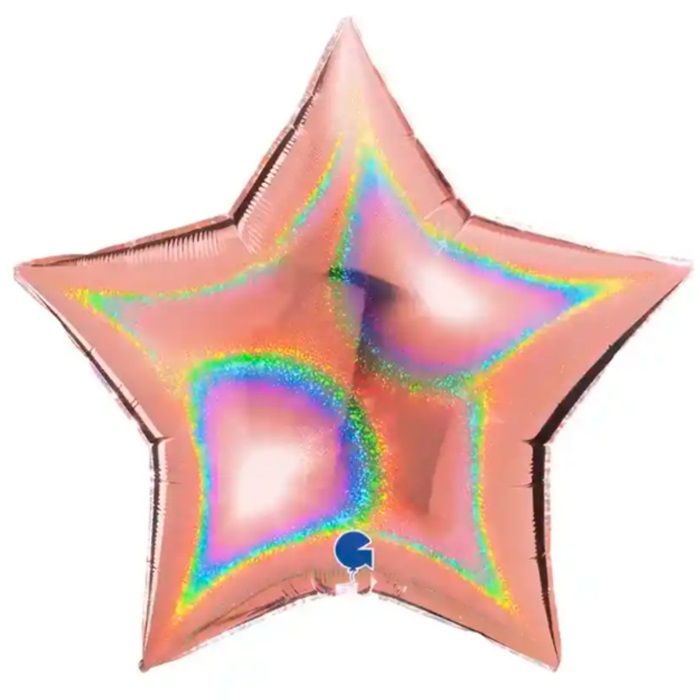 Rose Gold Simli Yıldız Folyo Balon