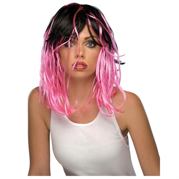 Rubies Siyah Pembe Yetişkin Peruk