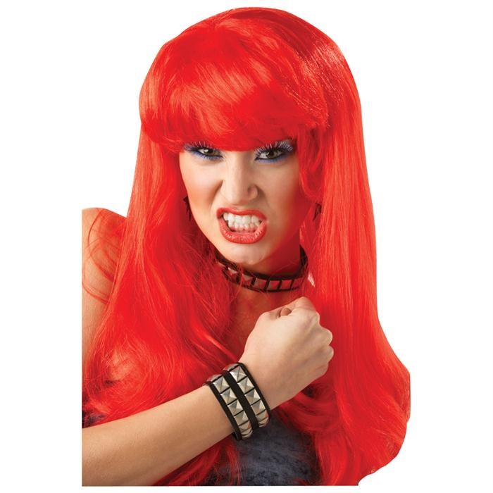 Rubies Yetişkin Kırmızı Uzun Peruk