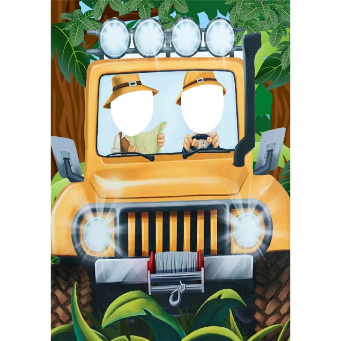 Safari Arazi Aracı Ayaklı Fotoğraf Çerçevesi