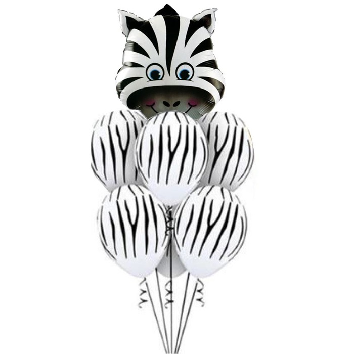 Safari Beyaz Zebralı Balon Seti