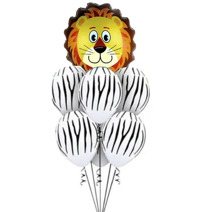 Safari Beyaz Zebralı Kaplan Balon Seti