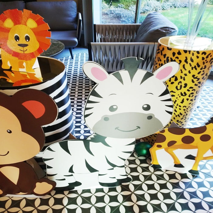 Safari Zebra Dekor Ayaklı Pano