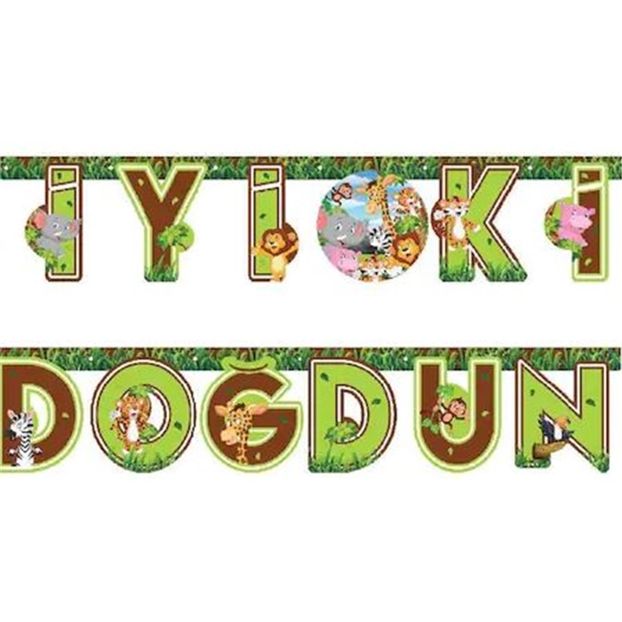 Safari Temalı İyi Ki Doğdun Yazı