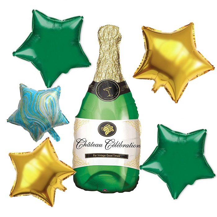 Şampanya Şişesi Temalı Folyo Balon Demeti