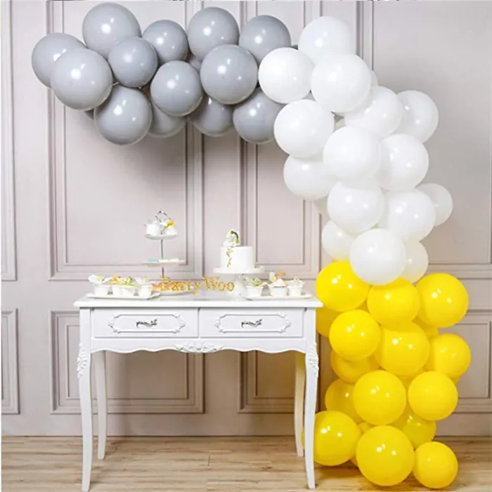 Zincir Balon Seti Sarı Beyaz Gümüş