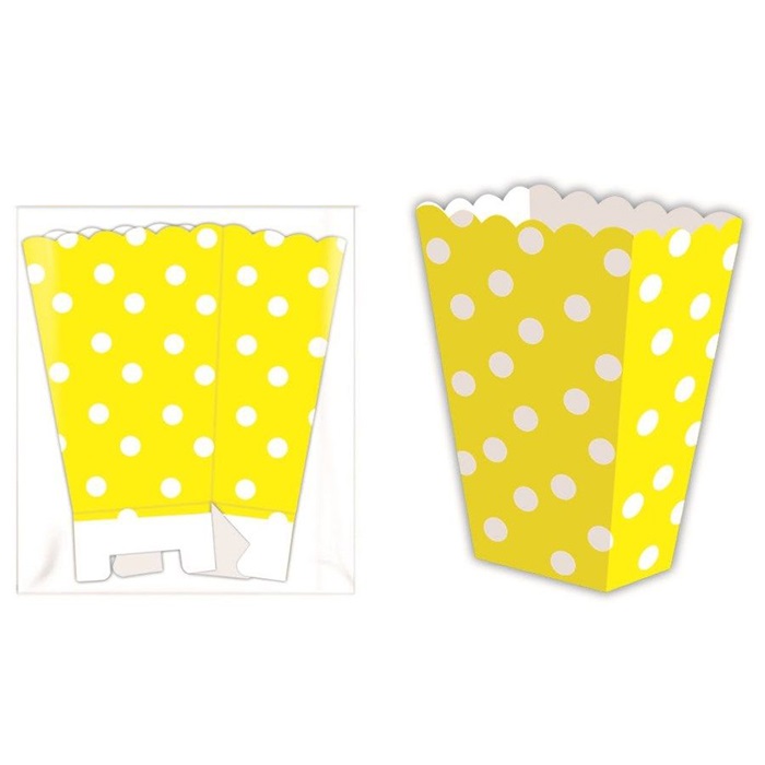 Sarı Beyaz Puanlı Popcorn Kutusu