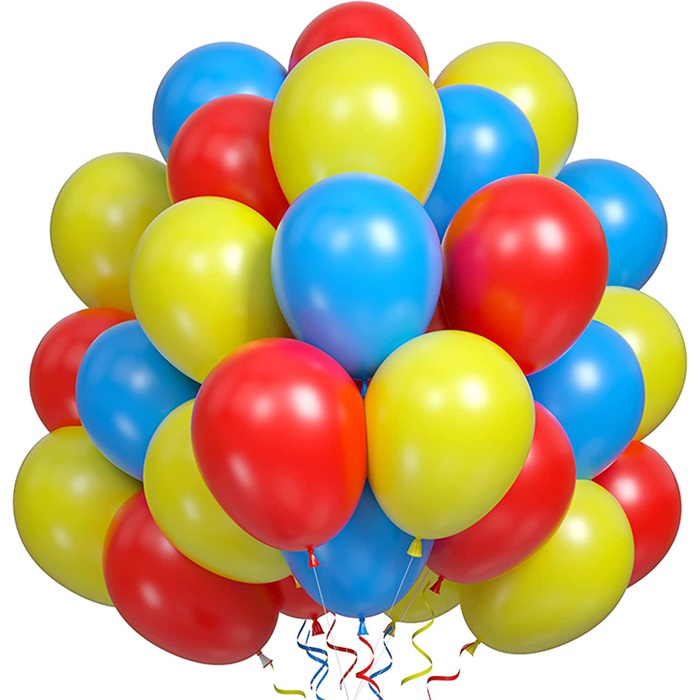 Sarı Kırmızı Mavi Renkli Balon Seti