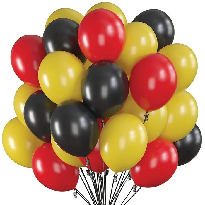 Sarı Kırmızı Siyah Renkli Pastel Balon