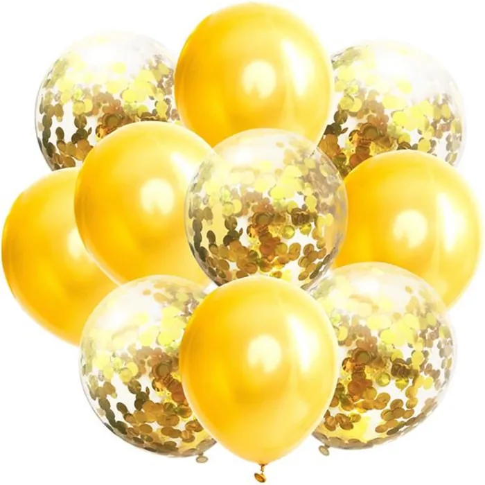 Metalik Sarı Konfetili Balon