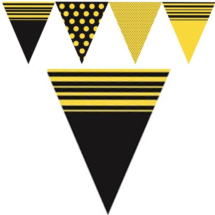 Sarı Siyah Renkli Bayrak Flama