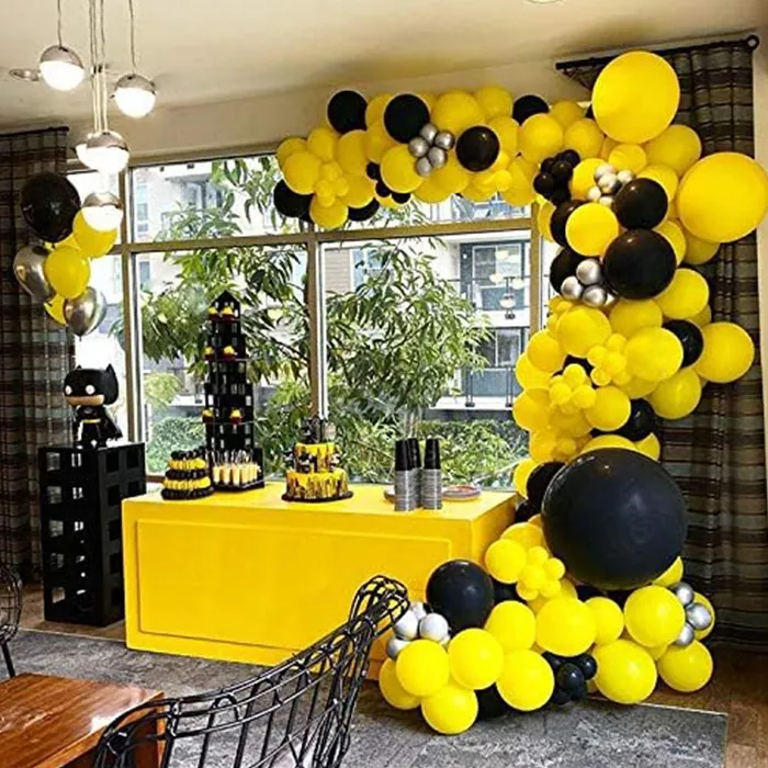Sarı Siyah Renkli Zincir Balon Seti