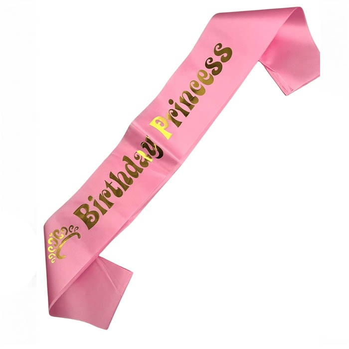 Saten Varaklı Birthday Princess Kuşak