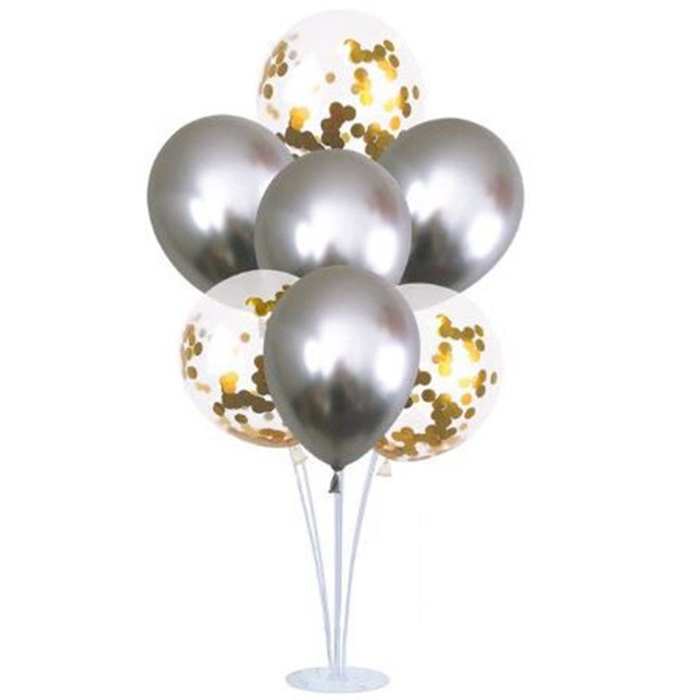 Şeffaf Gümüş Balon Standı Seti