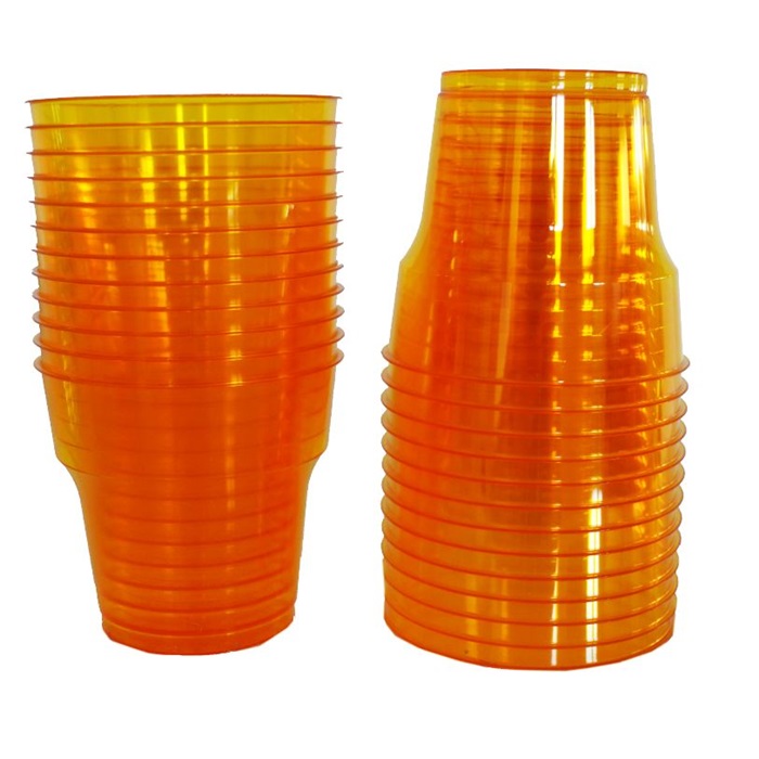 Şeffaf Mika Turuncu Bardak