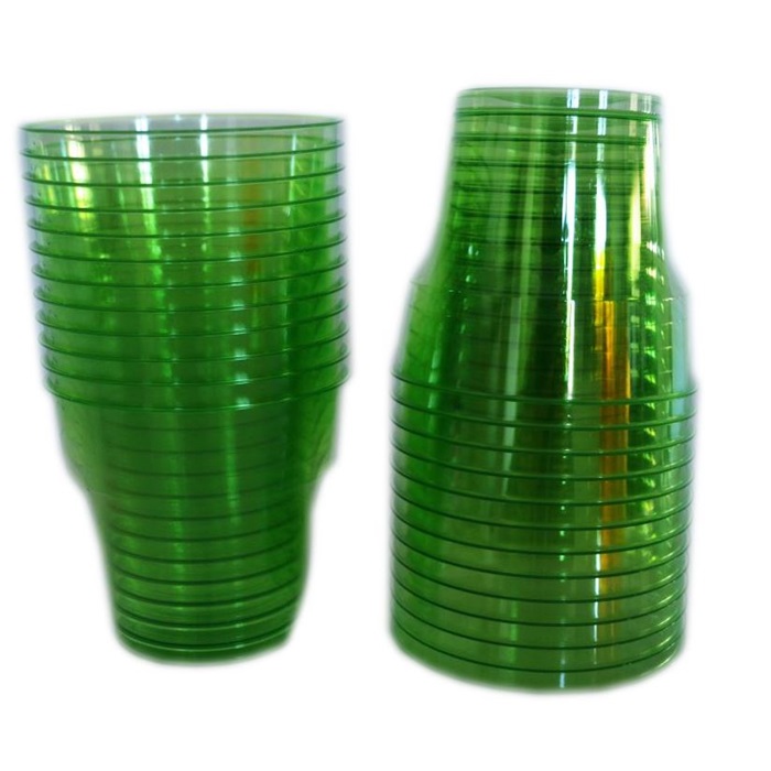 Şeffaf Mika Yeşil Bardak