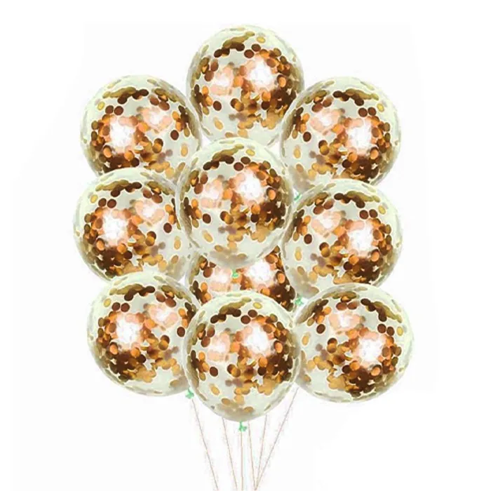 Şeffaf Rose Renkli Konfetili Balon
