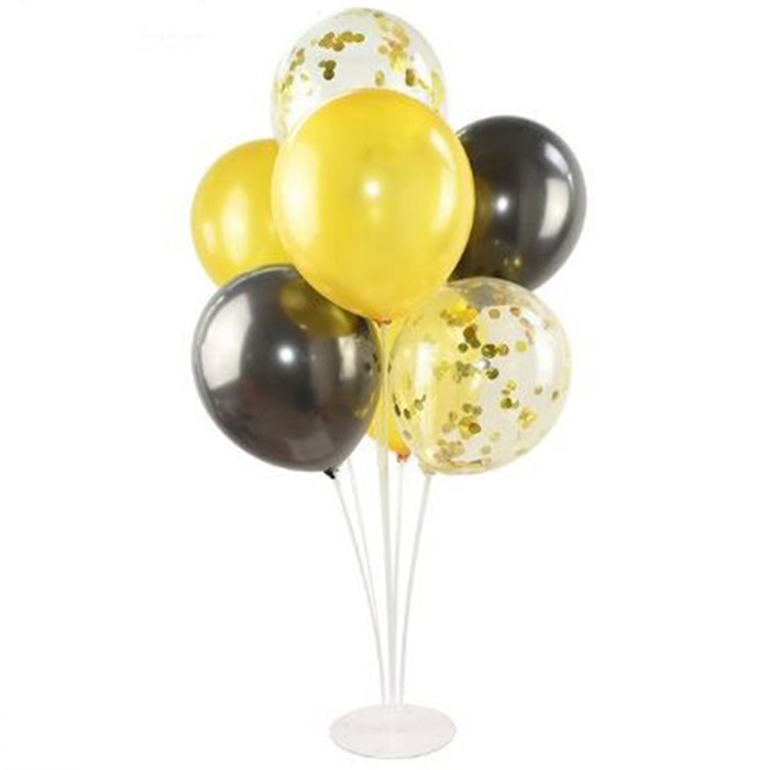Şeffaf Sarı Siyah Balon Standı Seti