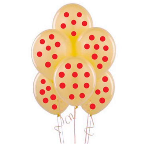 Şeffaf Üzeri Kırmızı Puanlı Balon 